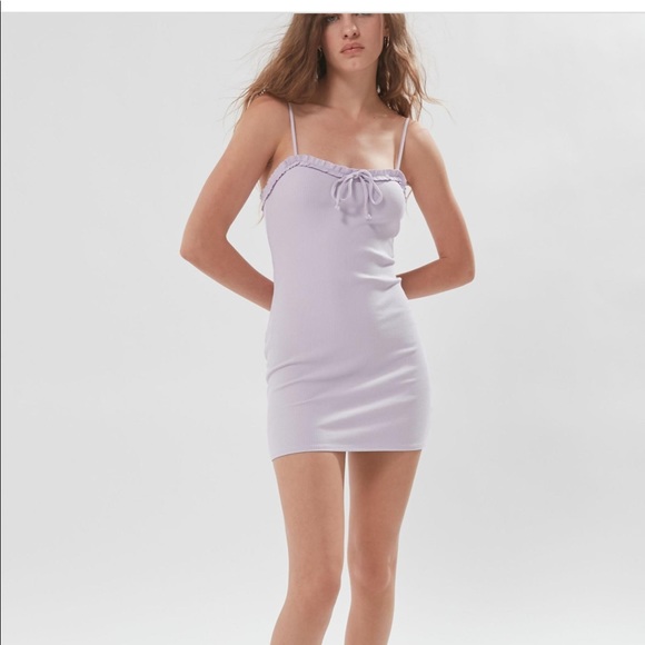 Urban Outfitters Ribbed Ruffle Trim Dress - Picture 3 of 4